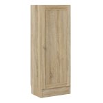 Basic Low Narrow Storage Cabinet in Oak (2 Shelves) with Oak Door