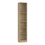 Basic Tall Narrow Bookcase (4 Shelves) in Oak - Image 3