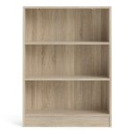 Basic Low Wide Bookcase (2 Shelves) in Oak - Image 2