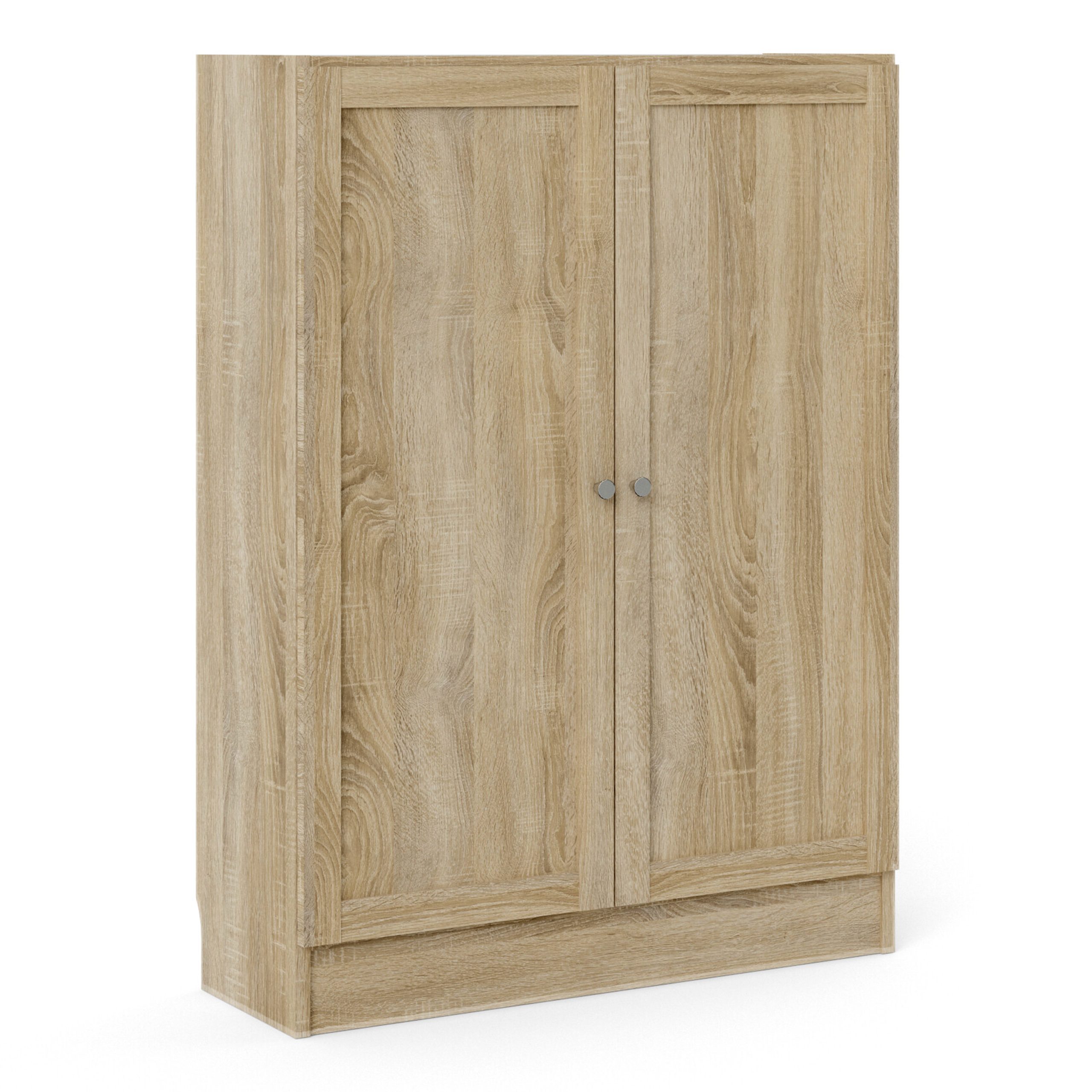 71871776akp4_1 Basic Low Wide Storage Cabinet in Oak (2 Shelves) with 2 Oak Doos - Image 1