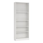 Basic Tall Wide Bookcase (4 Shelves) in White