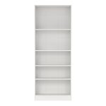 Basic Tall Wide Bookcase (4 Shelves) in White - Image 2