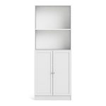Basic Tall Wide Combination Storage in White (4 Shelves) with 2 White Doors - Image 2