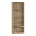 Basic Tall Wide Bookcase (4 Shelves) in Oak