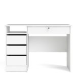 Function Plus 4 Drawer Desk Handleless Drawer in White - Image 2