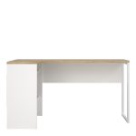 Function Plus Corner Desk 2 Drawers in White and Oak - Image 2