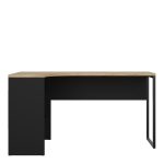 Function Plus Corner Desk 2 Drawers in Black Matt and Oak - Image 2