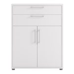 Prima Bookcase 1 Shelf With 2 Drawers 2 Doors In White - Image 2