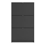 Shoes Shoe Cabinet 3 Flip Down Doors and 2 layers in Matt Black - Image 2