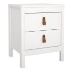 Barcelona Bedside Table 2 Drawers in White - Image 3