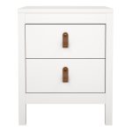 Barcelona Bedside Table 2 Drawers in White - Image 2
