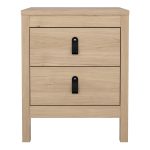 Barcelona Bedside Table 2 Drawers in Jackson Hickory Oak - Image 2