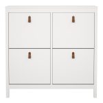 Barcelona Shoe Cabinet 4 Flip Down Doors in White - Image 2