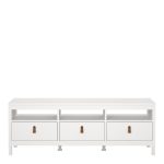 Barcelona Tv Unit 3 Drawers in White - Image 2
