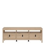 Barcelona TV-Unit 3 Drawers in Jackson Hickory Oak - Image 2