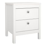 Madrid Package - Bedside Table 2 Drawers  Chest 5 Drawers  Wardrobe with 3 Doors in White - Image 2