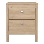 Madrid Bedside Table 2 Drawers in Jackson Hickory Oak - Image 2
