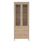 Madrid China Cabinet 2 Doors with Glass  3 Drawers in Jackson Hickory Oak - Image 2