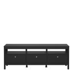 Madrid TV Unit 3 Drawers in Matt Black - Image 2