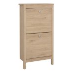 Madrid Shoe Cabinet 2 Flap Doors in Jackson Hickory Oak - Image 3