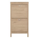 Madrid Shoe Cabinet 2 Flap Doors in Jackson Hickory Oak - Image 2