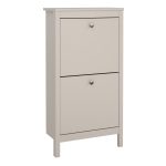Madrid Shoe Cabinet 2 Flip Down Doors in Cashmere - Image 3