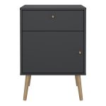 Cumbria Nightstand 1 Door  1 Drawer Dark Grey - Image 3