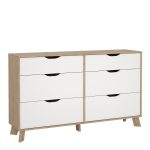 Ikast 6 Drawers Double Dresser in Jackson Hickory and White - Image 3