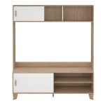 Ikast TV-Wall Unit with 2 Sliding Doors in Jackson Hickory and White - Image 3