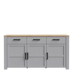 Bohol 3 Door 3 Drawer Sideboard in Riviera Oak/Grey Oak - Image 2