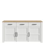 Bohol 3 Door 3 Drawer Sideboard in Riviera Oak/White - Image 2