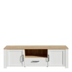 Bohol 2 Door 1 Drawer TV Unit in Riviera Oak/White - Image 2