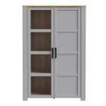 Bohol 2 Door Display Cabinet in Riviera Oak/Grey Oak - Image 2