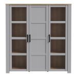 Bohol 3 Door Large Display Cabinet in Riviera Oak/Grey Oak - Image 2