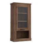 Corona 1 Door  Wall Display Cabinet in Tabak Oak - Image 2