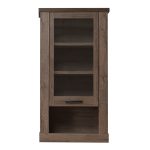 Corona 1 Door  Wall Display Cabinet in Tabak Oak - Image 3