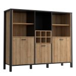 High Rock Shelf Unit in Matt Black/Riviera Oak - Image 3