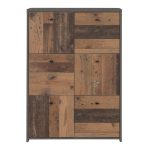 Best Chest Storage Cabinet with 6 Doors in Concrete Optic Dark Grey/Old - Wood Vintage - Image 2
