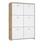 Best Chest Storage Cabinet with 6 Doors in Artisan Oak/White