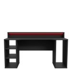 Tezaur Black Gaming Desk 2 Shelves with Colour Changing LED - Image 2