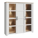 Bohol Large Display Cabinet inc. 4x LED Lights in Riviera Oak/White - Image 3
