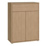 Alice Springs Shoe Cabinet with 2 Doors Push-to-Open & 1 Drawer Push-to-Open in Elegancia Oak - Image 3