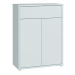 Alice Springs Shoe Cabinet with 2 Doors Push-to-Open & 1 Drawer Push-to-Open in Light Grey - Image 3