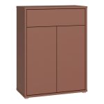 Alice Springs Compact Shoe Cabinet with 2 Doors Push-to-Open & 1 Drawer Push-to-Open in Terracotta - Image 3