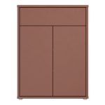Alice Springs Compact Shoe Cabinet with 2 Doors Push-to-Open & 1 Drawer Push-to-Open in Terracotta - Image 2