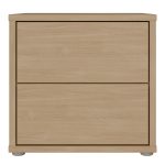Alice Springs Low Bedside Cabinet with 2 Drawers Push-to-Open in Elegancia Oak - Image 2