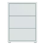 Alice Springs Bedside Cabinet with 3 Drawers Push-to-Open in Light Grey - Image 2