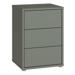 Alice Springs Bedside Cabinet with 3 Drawers Push-to-Open in Sage Green