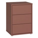 Alice Springs Bedside Cabinet with 3 Drawers Push-to-Open in Terracotta