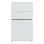 Alice Springs Tall 4 Drawer Chest with Push-to-Open Drawers in Light Grey - Image 2